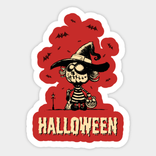 Halloween pumpkin girl Sticker